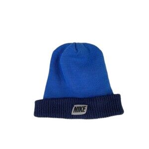 Vintage Nike beanie hat cap blue